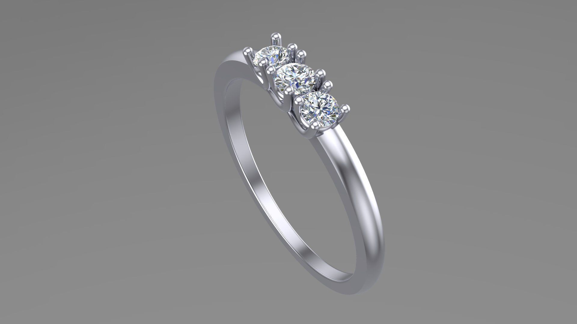 Three stone Ring 3d model printable model 3D print model_2