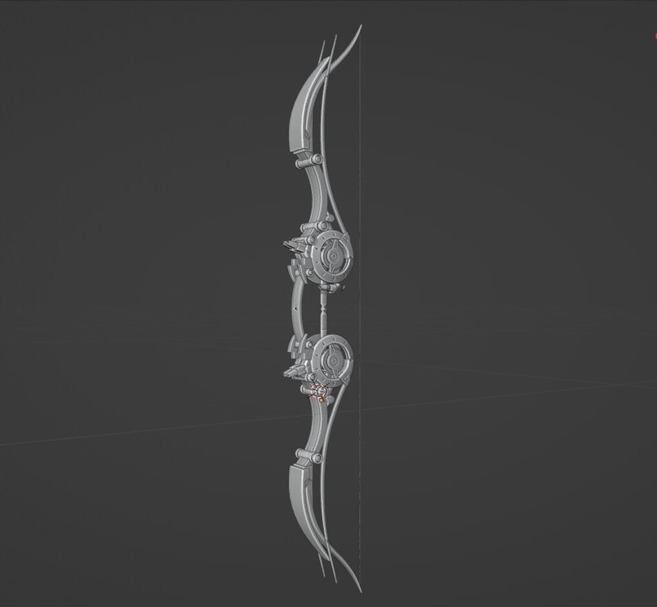SciFi Bow Low-poly 3D model_6