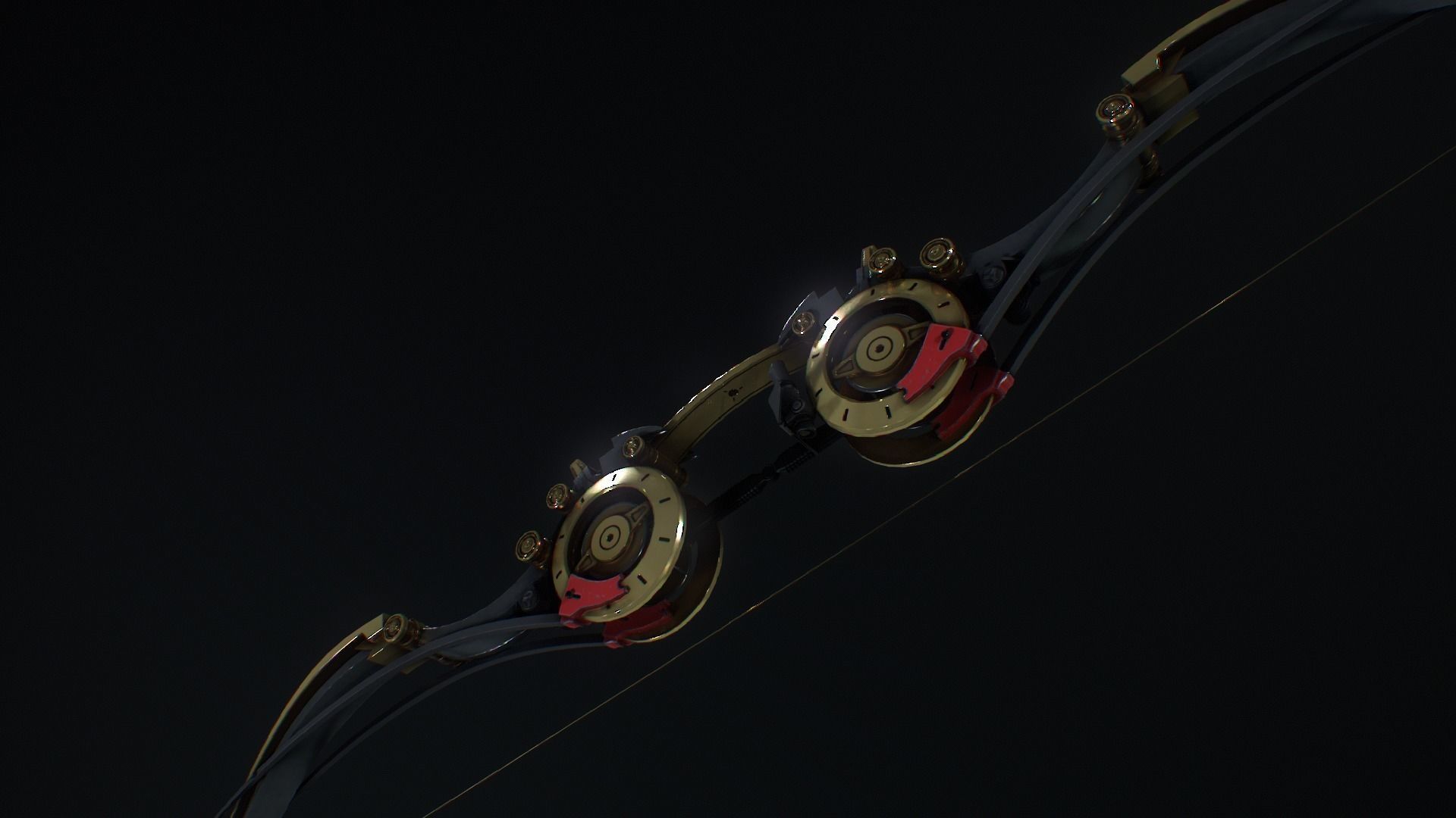 SciFi Bow Low-poly 3D model_5