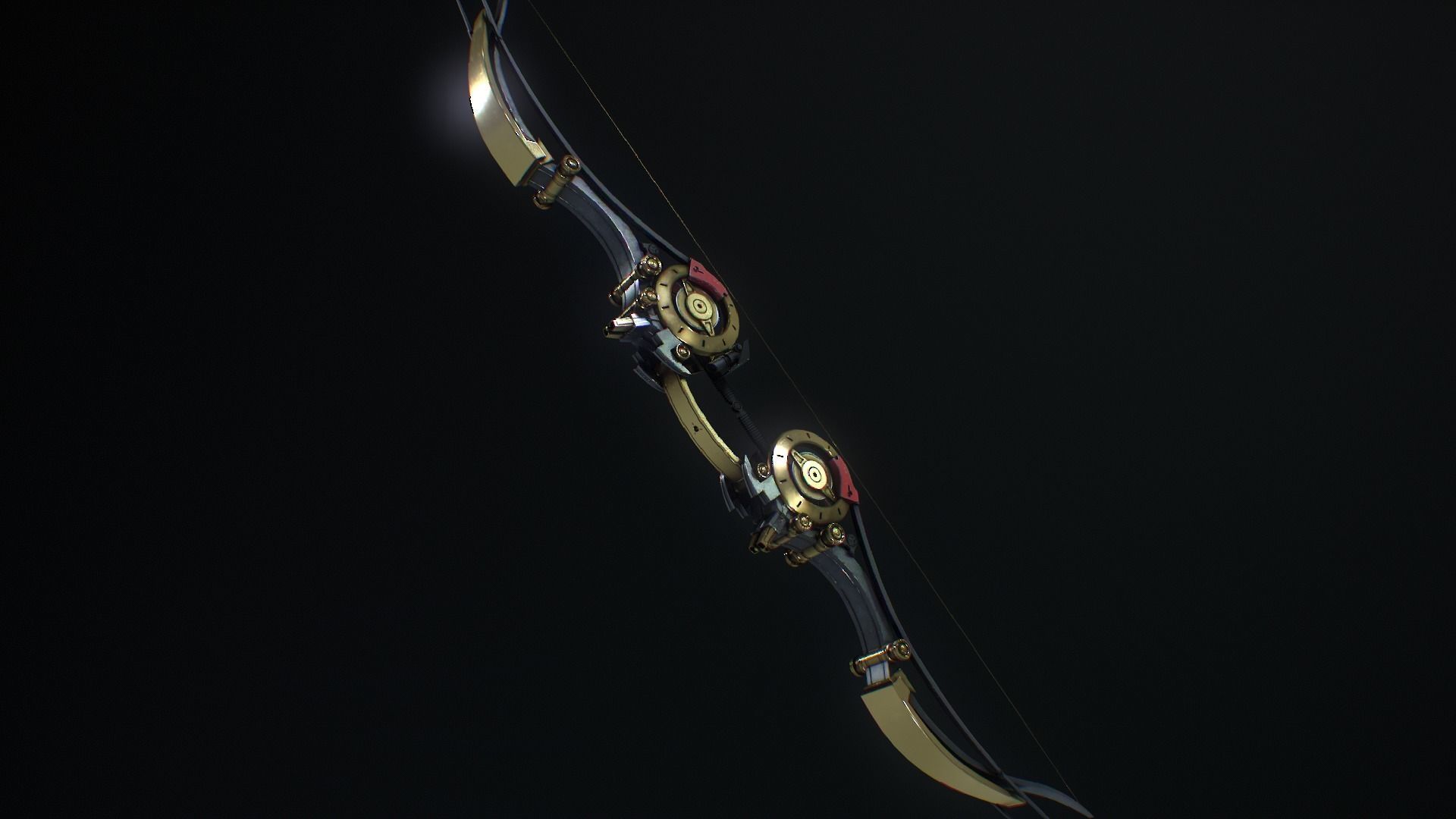 SciFi Bow Low-poly 3D model_2