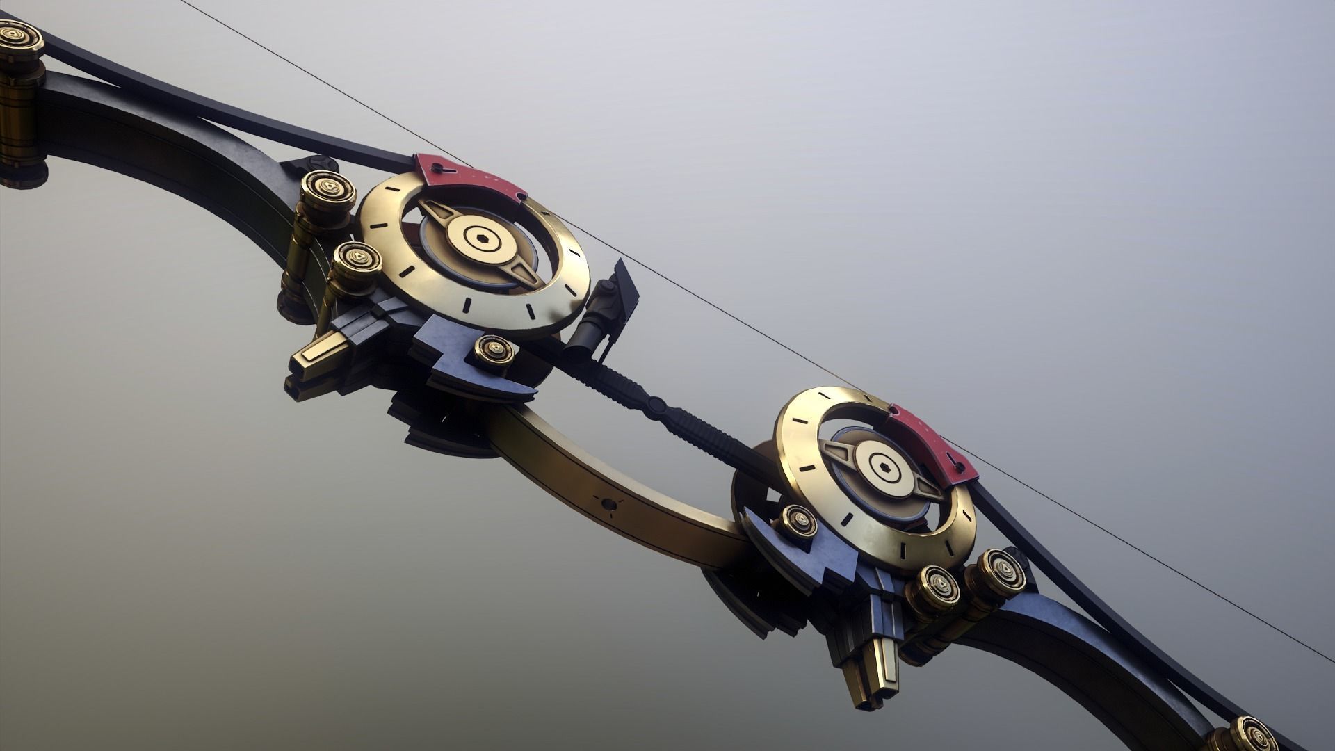 SciFi Bow Low-poly 3D model_3