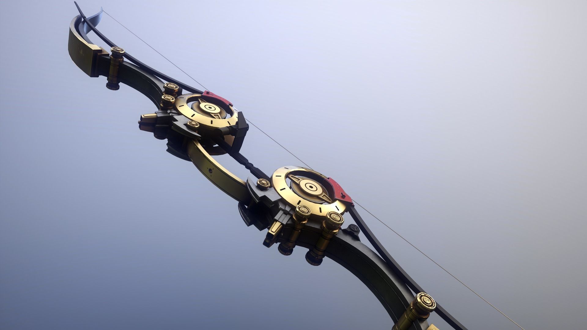 SciFi Bow Low-poly 3D model_4