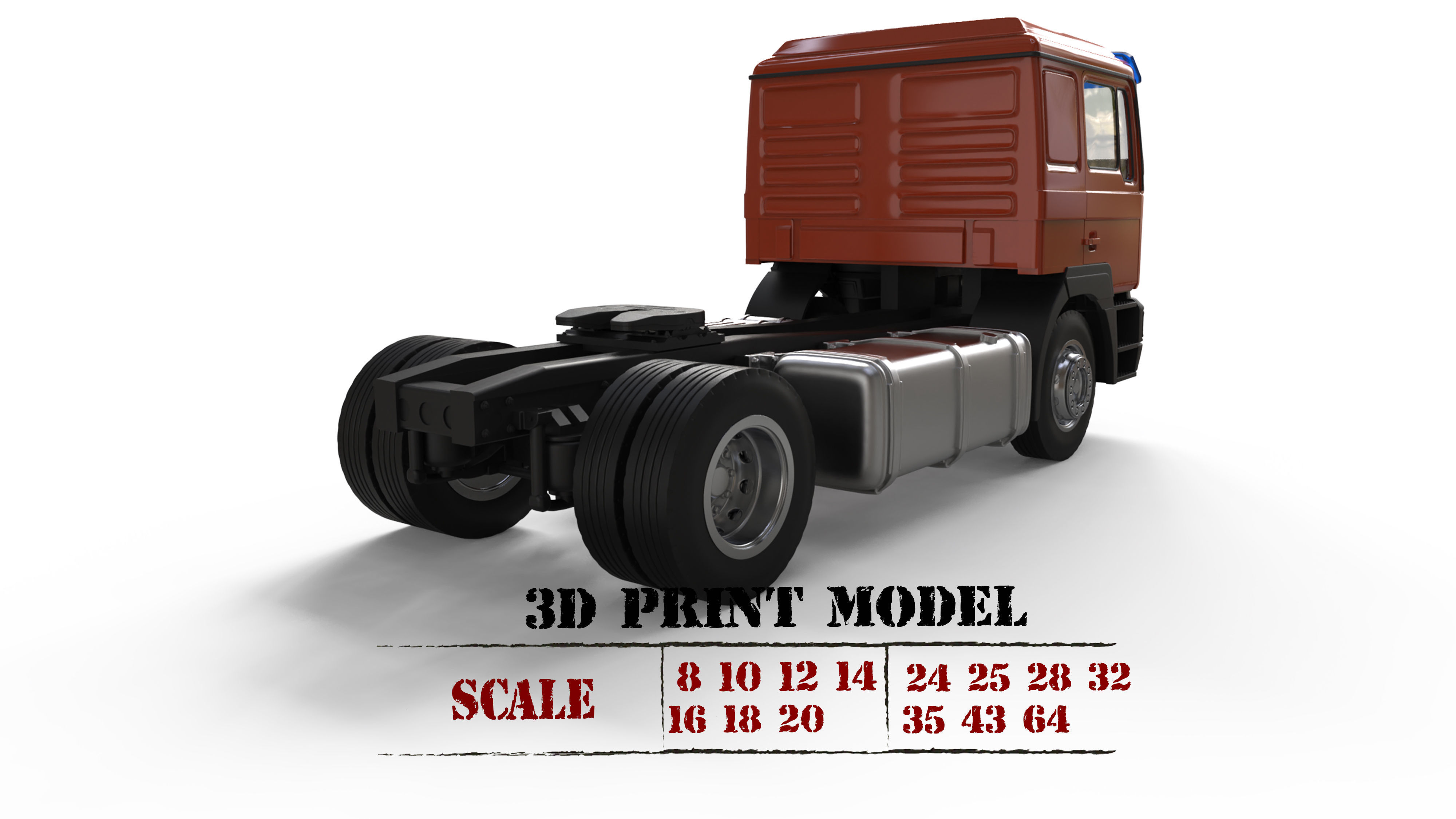 Old Truck F2000 cab 3 version full truck  And TRX6 only cab 3D Model Collection_4
