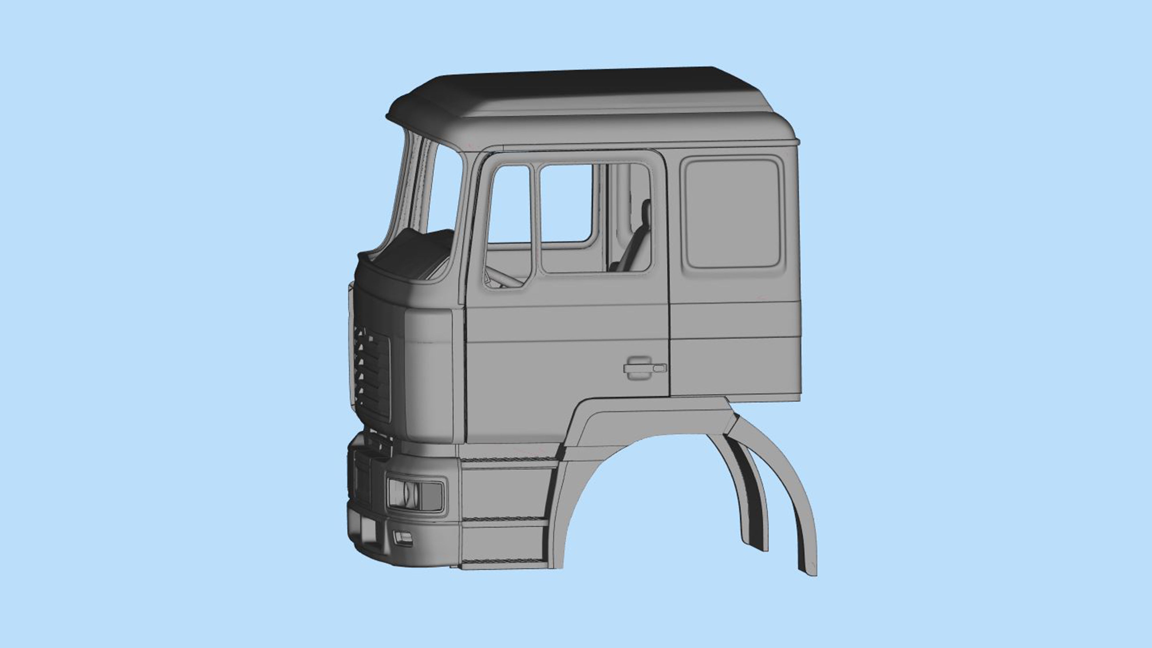 Old Truck F2000 cab 3 version full truck  And TRX6 only cab 3D Model Collection_6