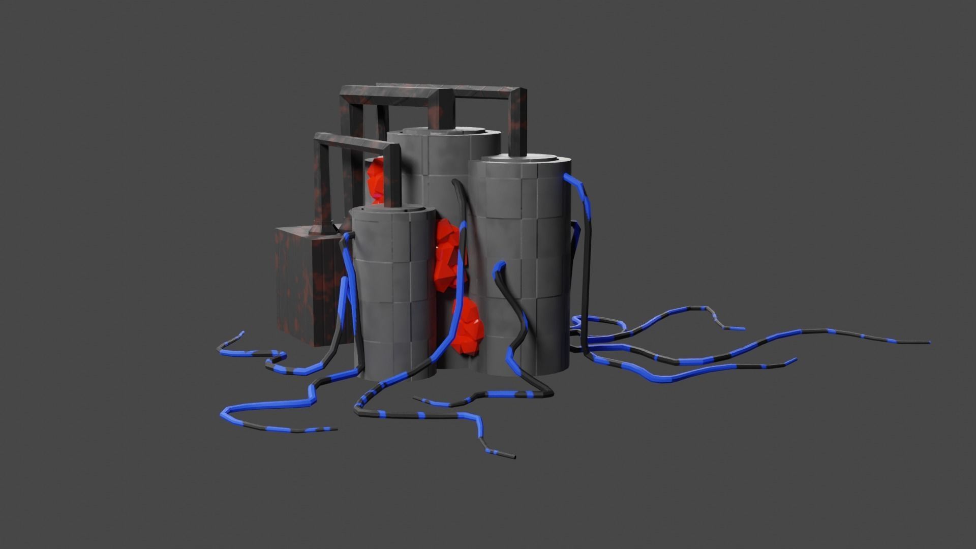 sci-fi lowpoly bomb Low-poly 3D model_1