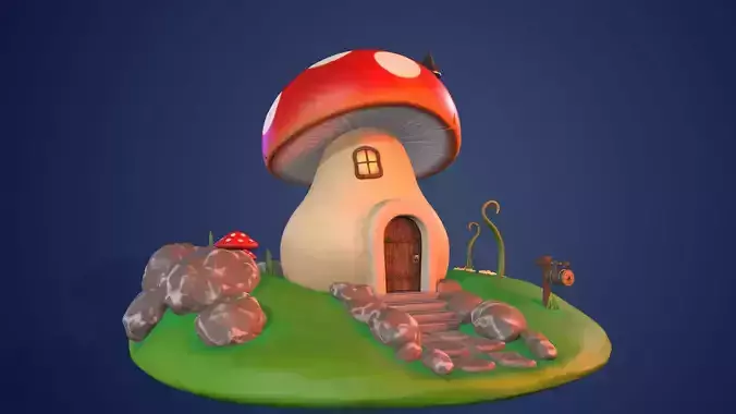 Mushroom house cartoon