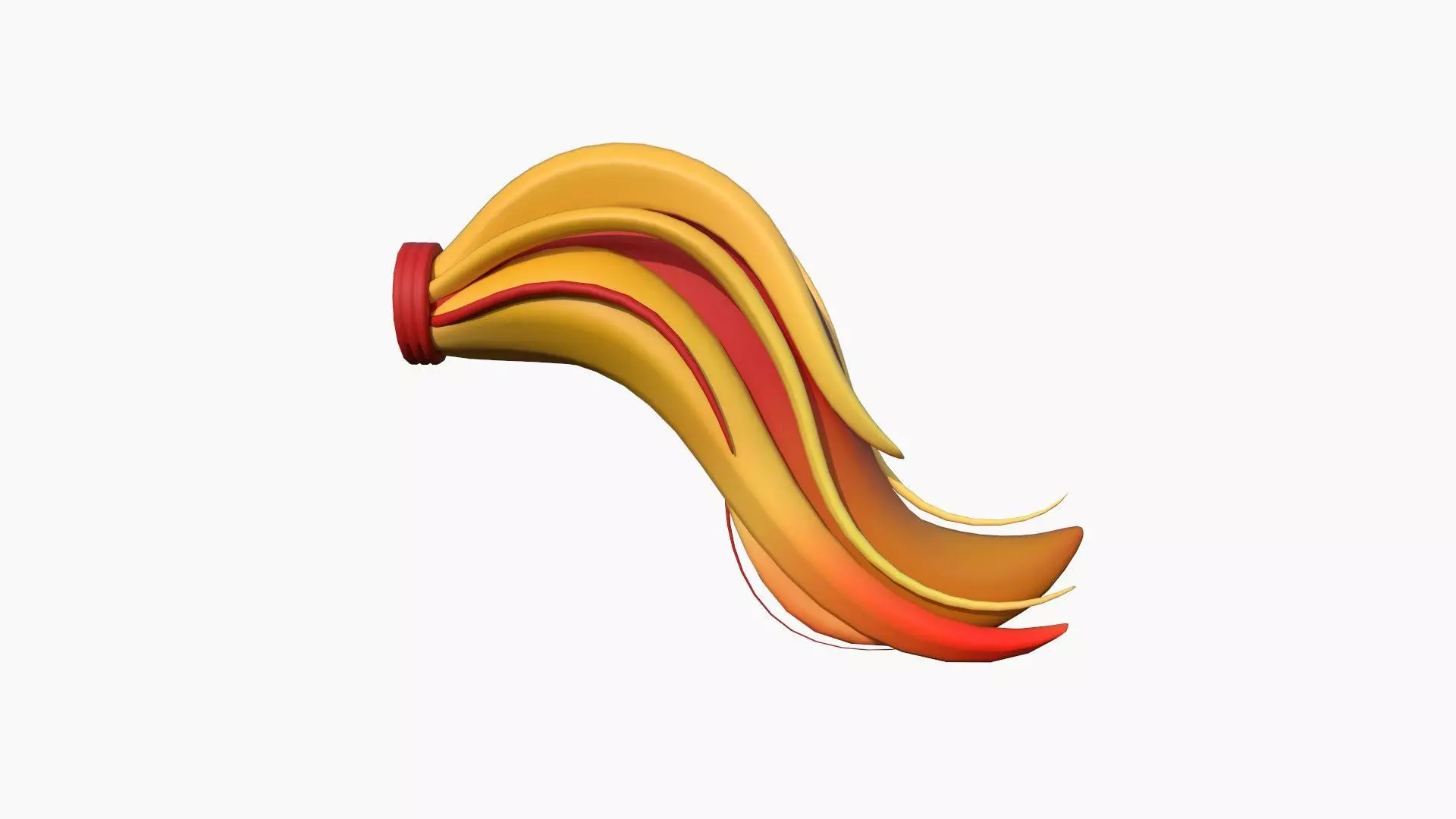 Furry Tail A10 Red - Headband Character Design Low-poly 3D model_0