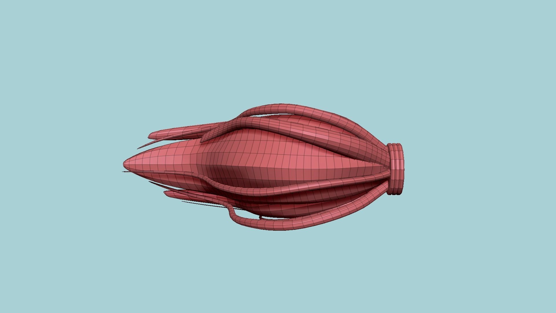 Furry Tail A10 Red - Headband Character Design Low-poly 3D model_19