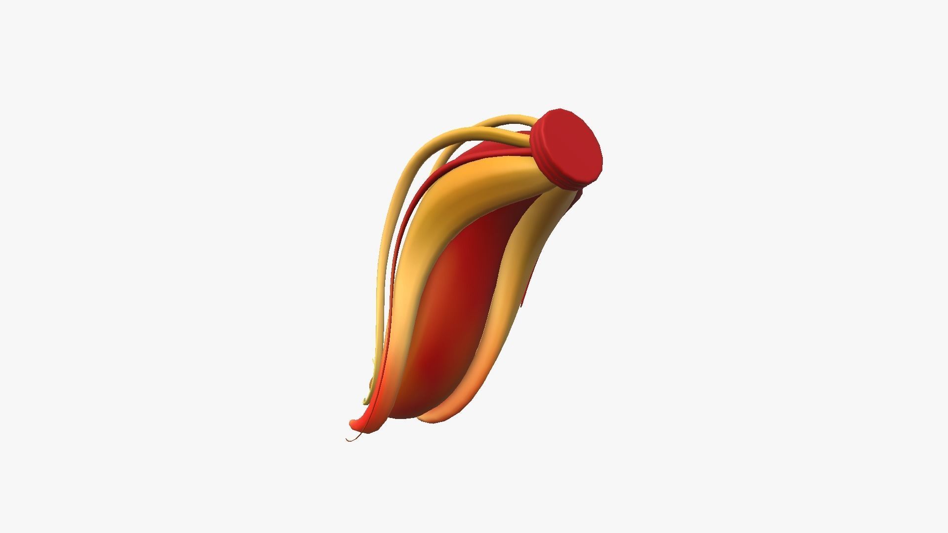 Furry Tail A10 Red - Headband Character Design Low-poly 3D model_4