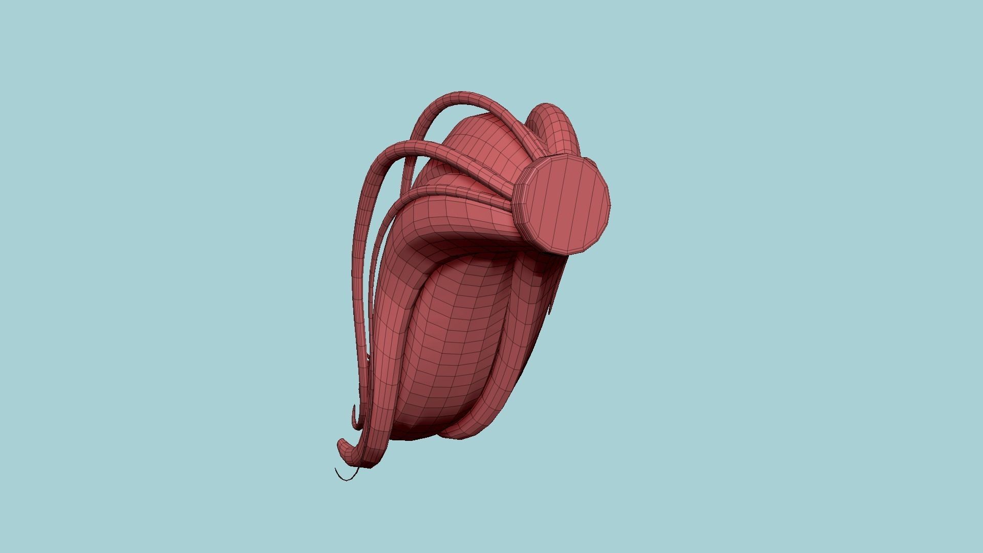 Furry Tail A10 Red - Headband Character Design Low-poly 3D model_20