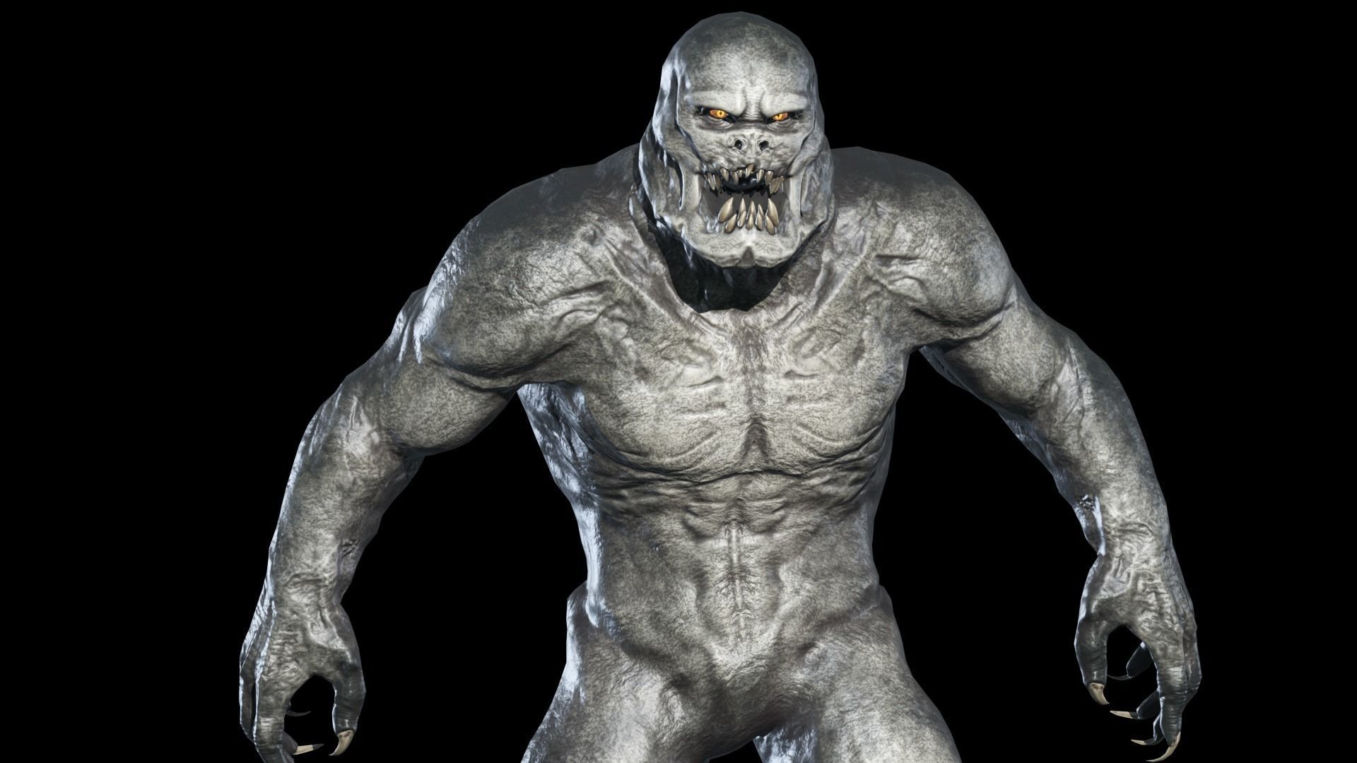 Monster Gorilla Low-poly 3D model_2