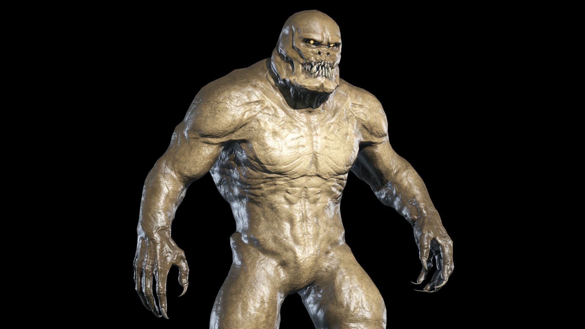 Monster Gorilla Low-poly 3D model_3