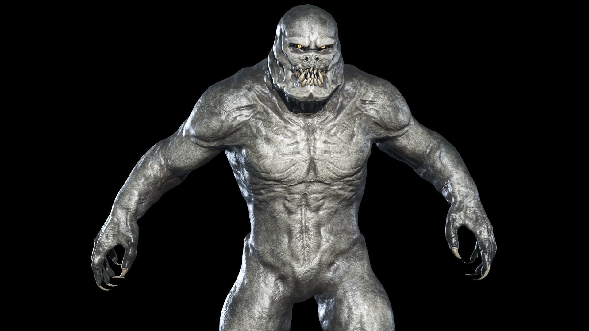 Monster Gorilla Low-poly 3D model_4