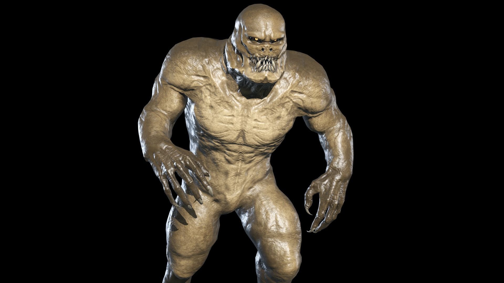 Monster Gorilla Low-poly 3D model_14