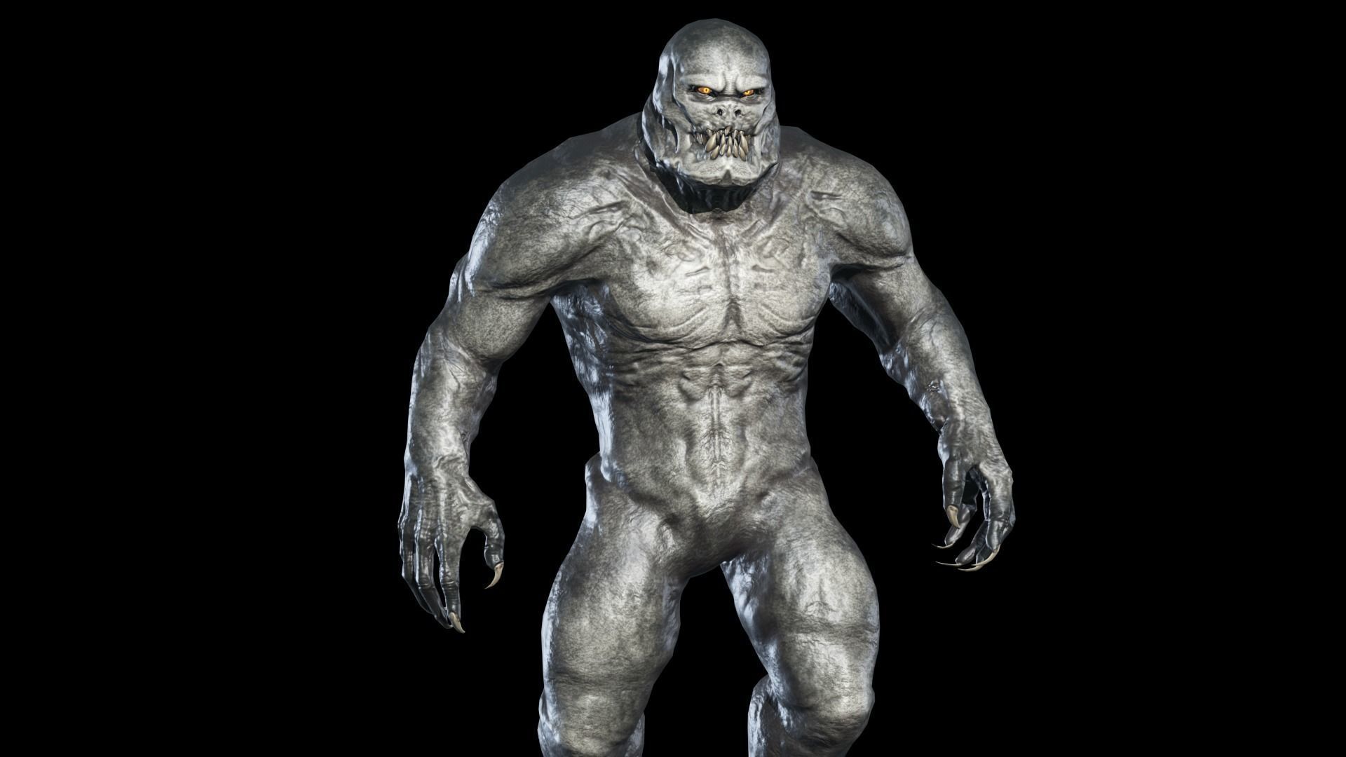 Monster Gorilla Low-poly 3D model_7