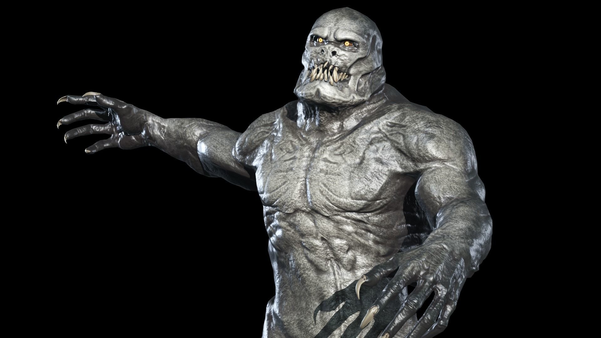 Monster Gorilla Low-poly 3D model_9