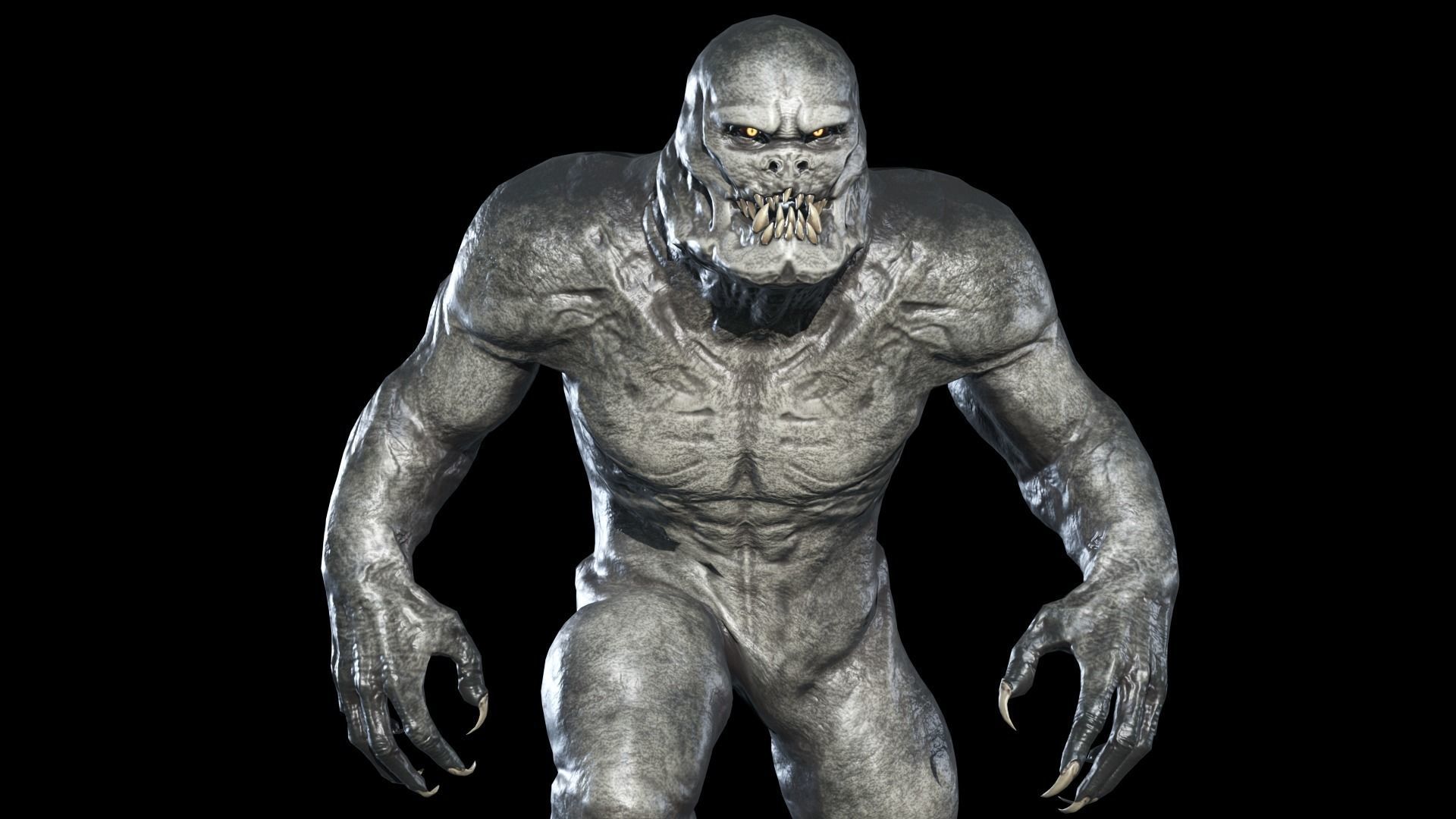 Monster Gorilla Low-poly 3D model_12