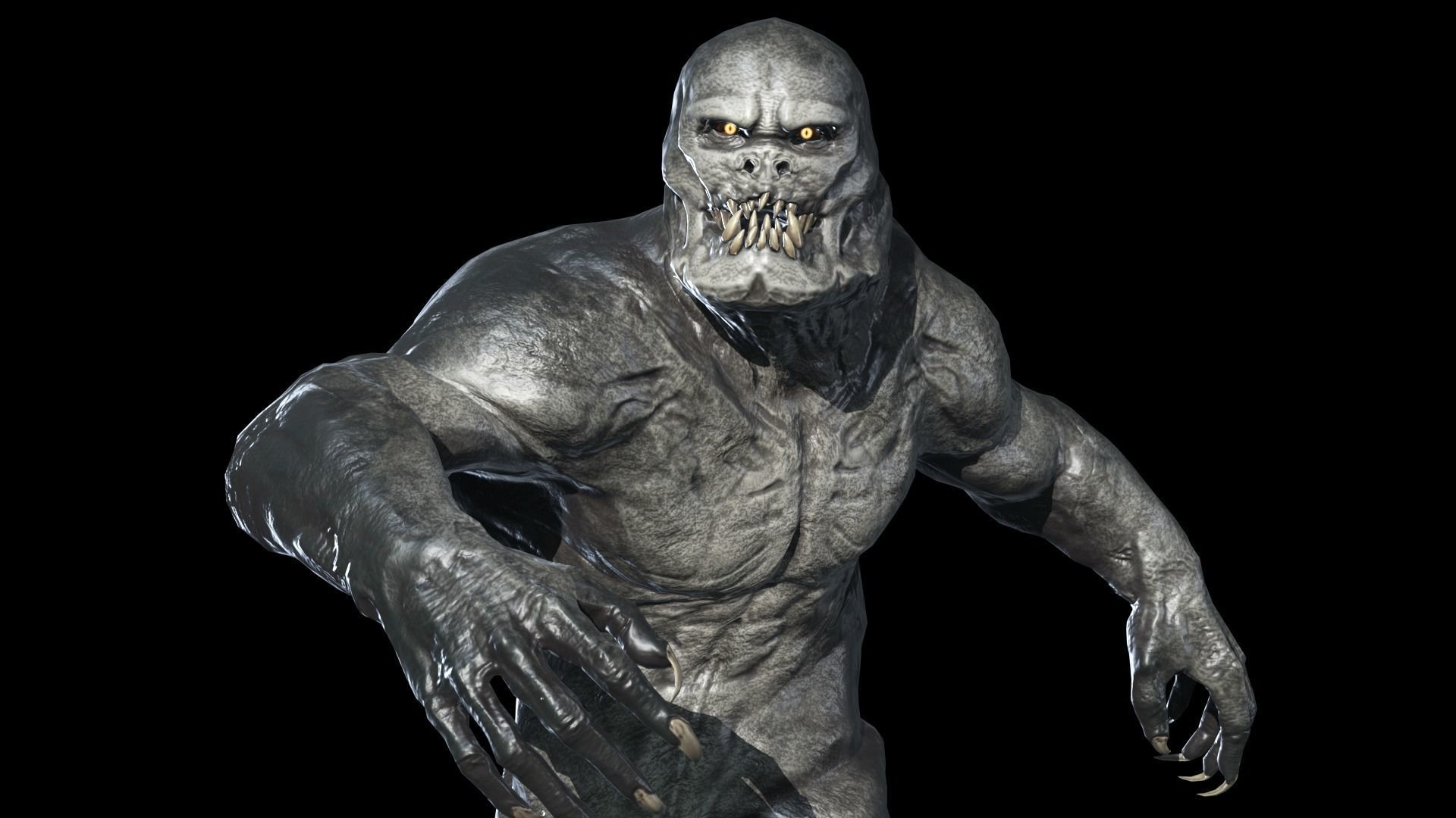 Monster Gorilla Low-poly 3D model_5