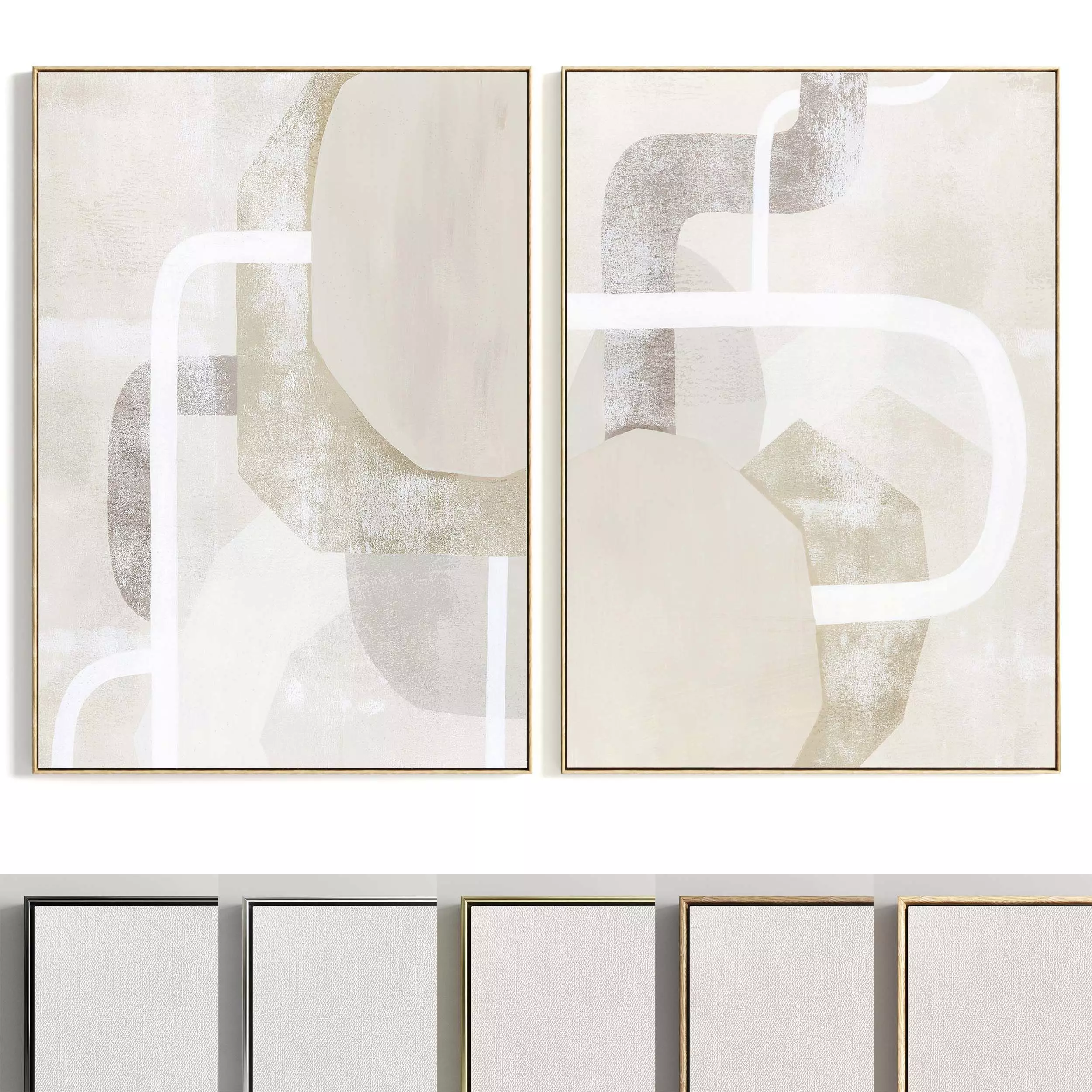 Plaster Two Photo Frame 340 Low-poly 3D model