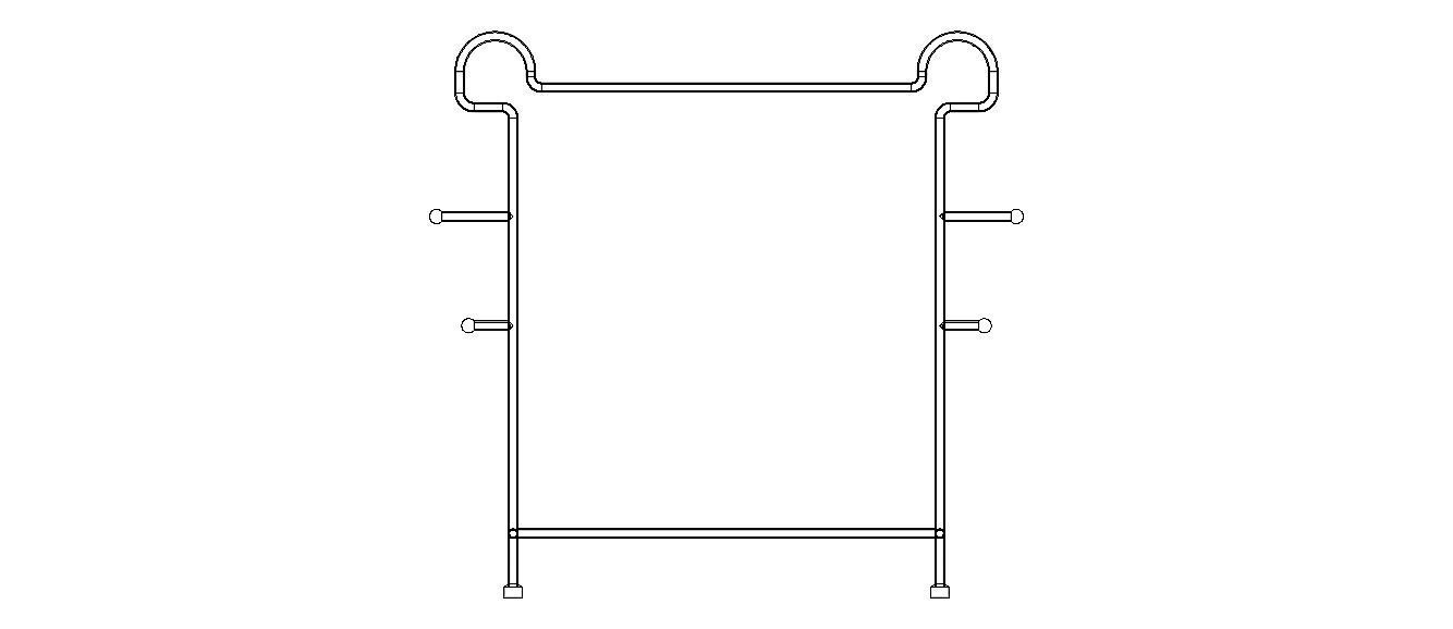 Stainless Steel Clothes Rack 3D model_16