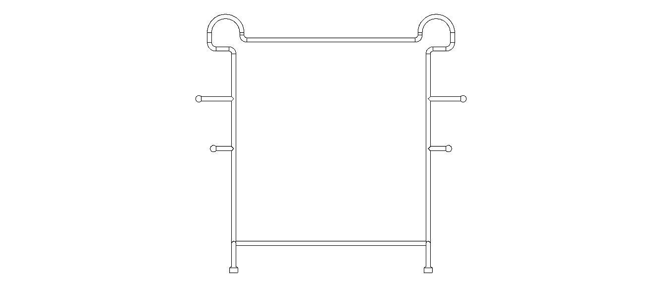 Stainless Steel Clothes Rack 3D model_14