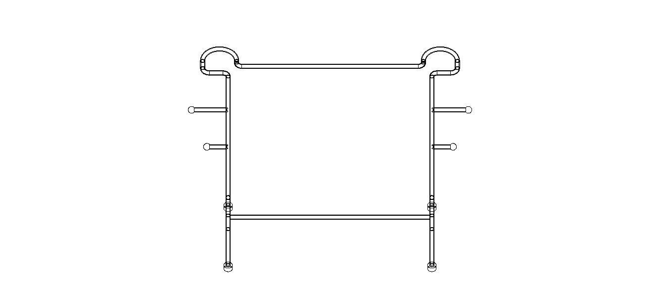 Stainless Steel Clothes Rack 3D model_28
