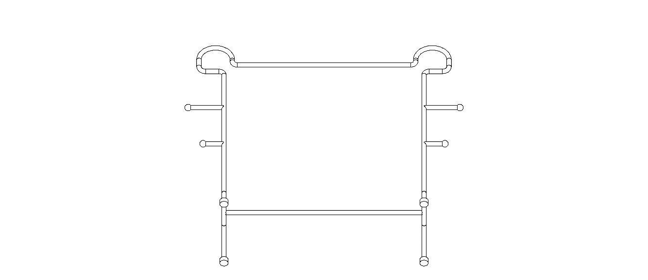 Stainless Steel Clothes Rack 3D model_26