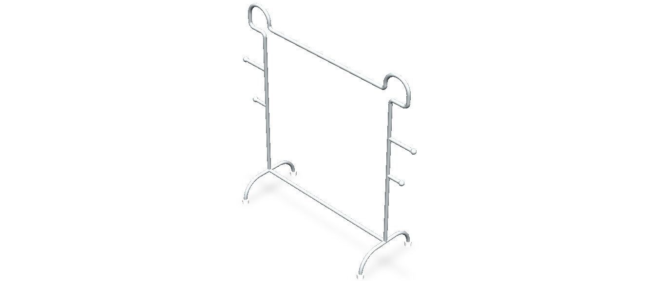 Stainless Steel Clothes Rack 3D model_9