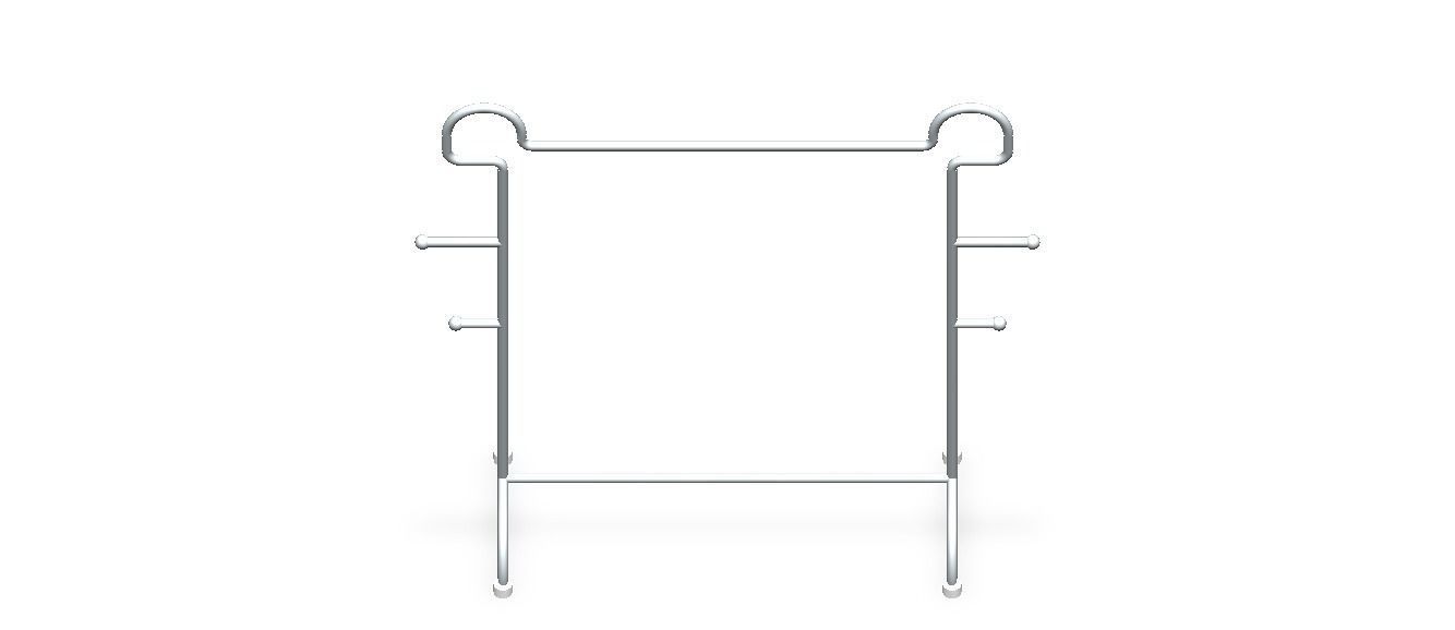 Stainless Steel Clothes Rack 3D model_21