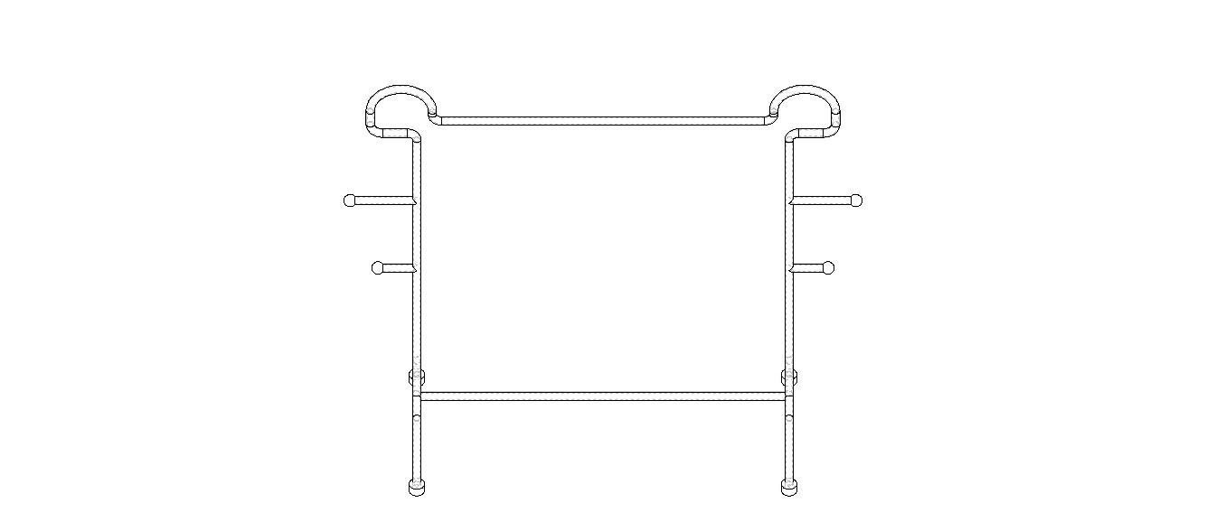 Stainless Steel Clothes Rack 3D model_19