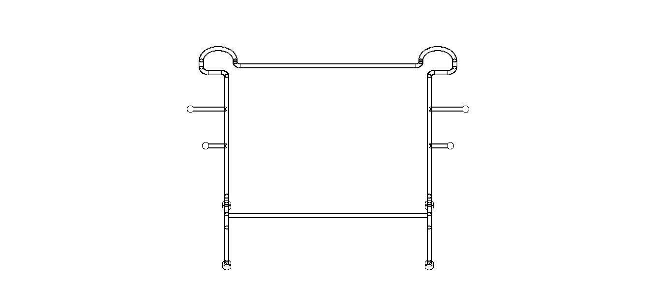Stainless Steel Clothes Rack 3D model_20