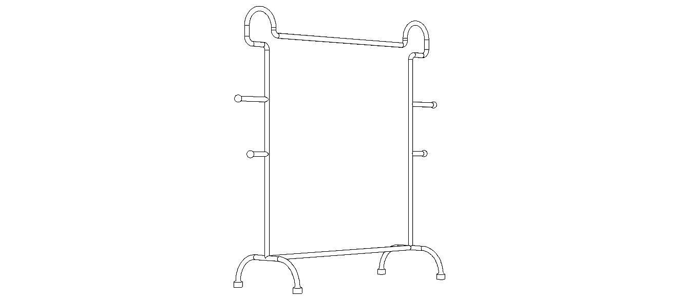 Stainless Steel Clothes Rack 3D model_34