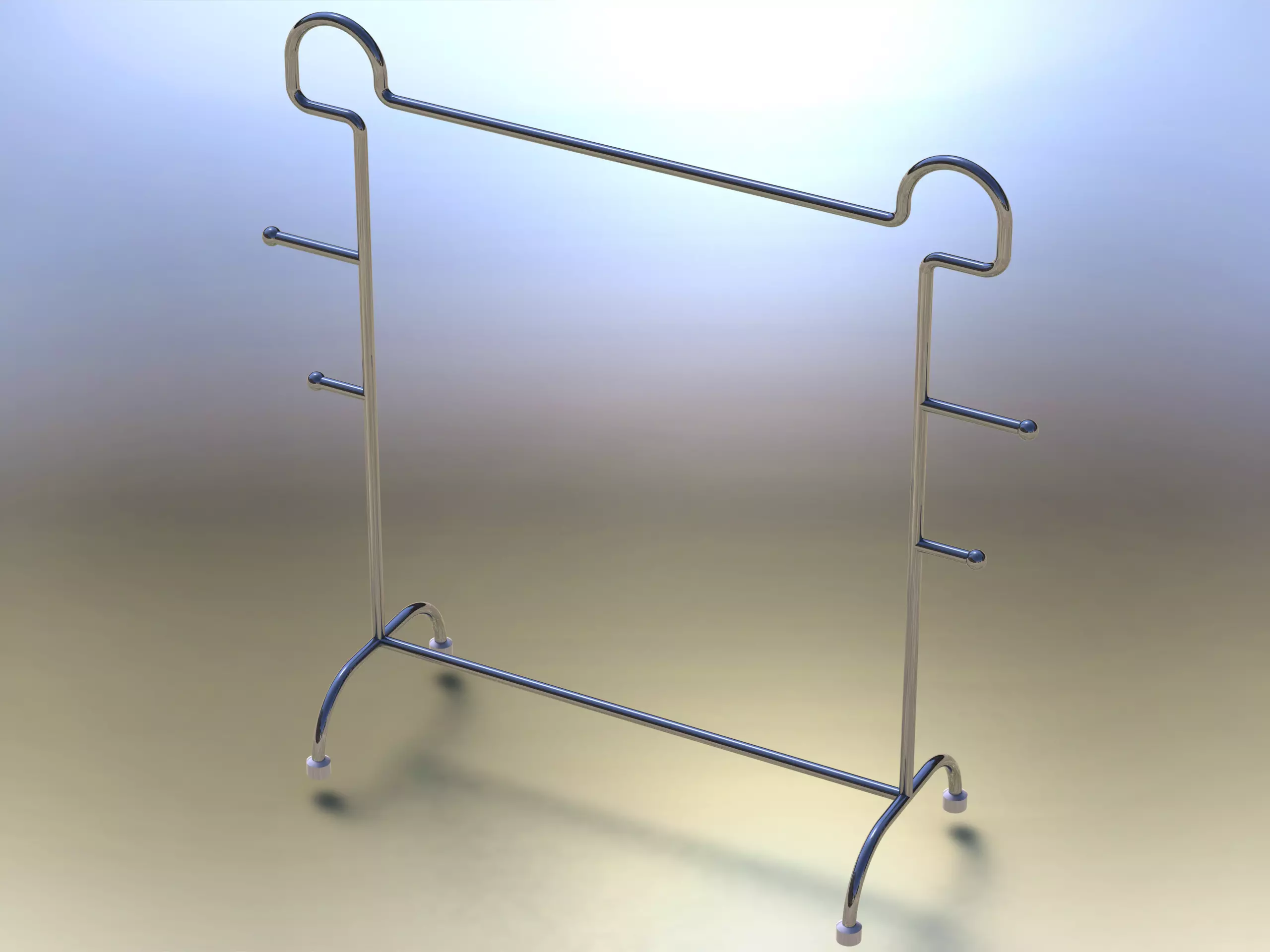 Stainless Steel Clothes Rack 3D model_0