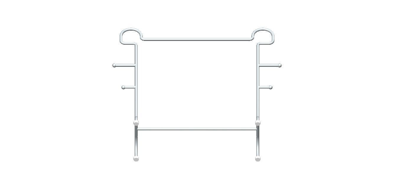 Stainless Steel Clothes Rack 3D model_29