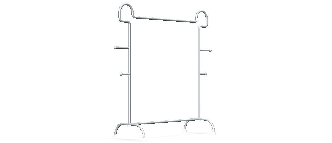 Stainless Steel Clothes Rack 3D model_37