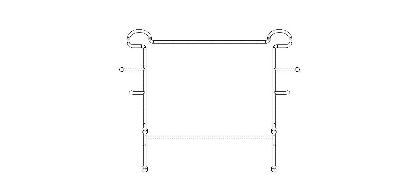 Stainless Steel Clothes Rack 3D model_27