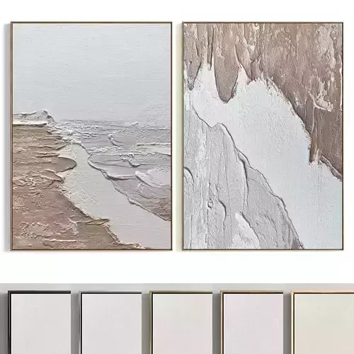 Plaster Two Photo Frame 341 Low-poly 3D model