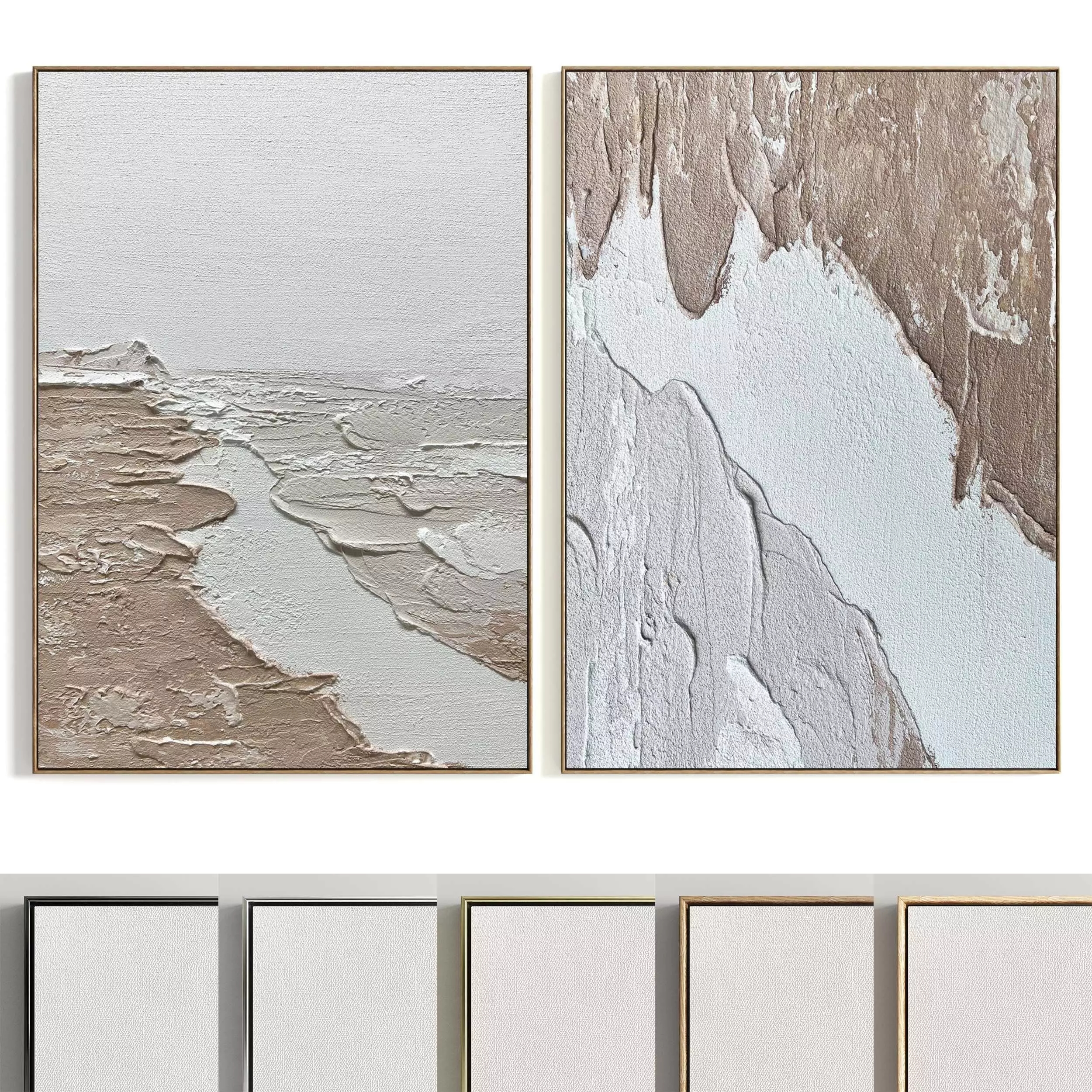 Plaster Two Photo Frame 341 Low-poly 3D model_0