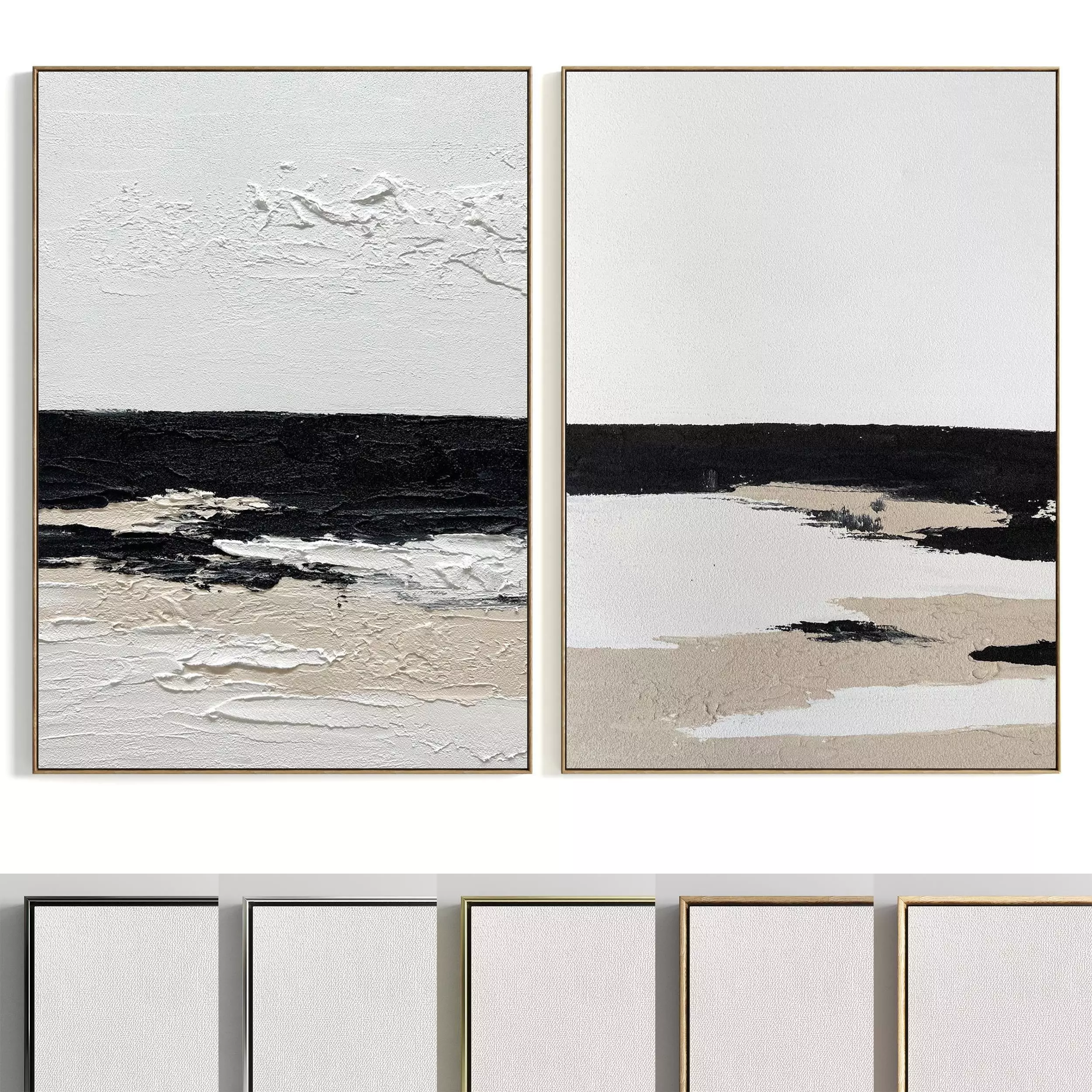 Plaster Two Photo Frame 342 Low-poly 3D model_0