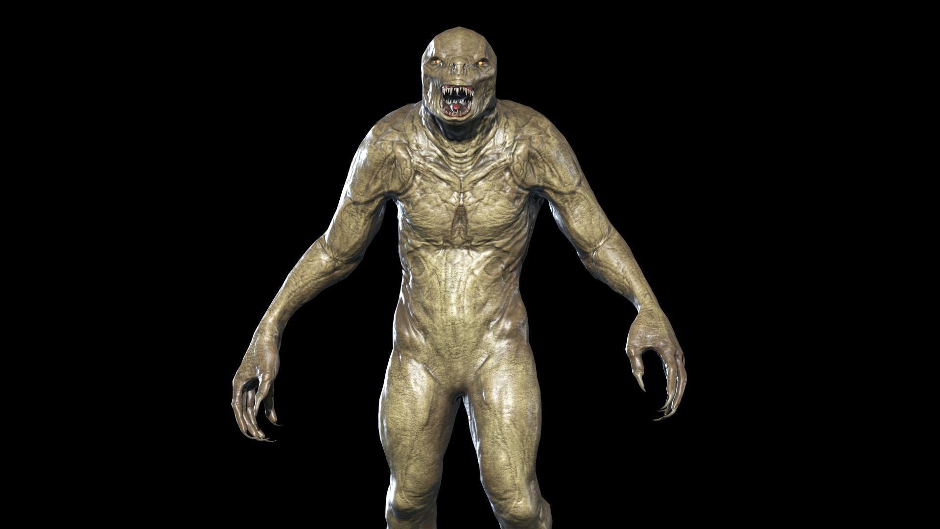 Monster Reptiloid Low-poly 3D model_20