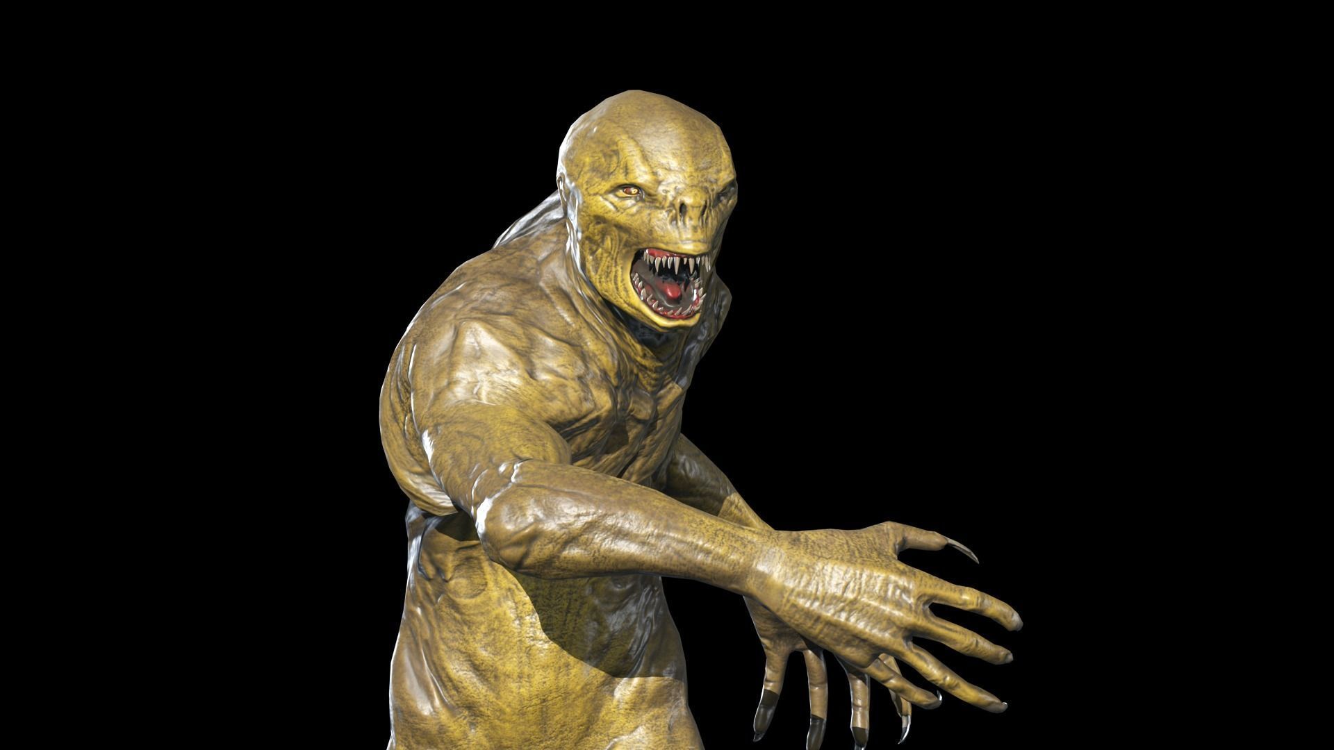 Monster Reptiloid Low-poly 3D model_9