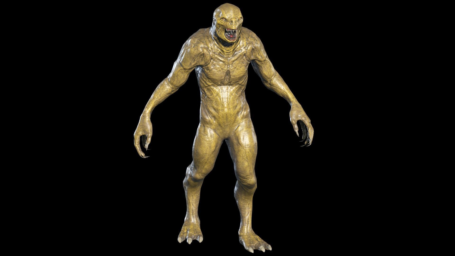 Monster Reptiloid Low-poly 3D model_2