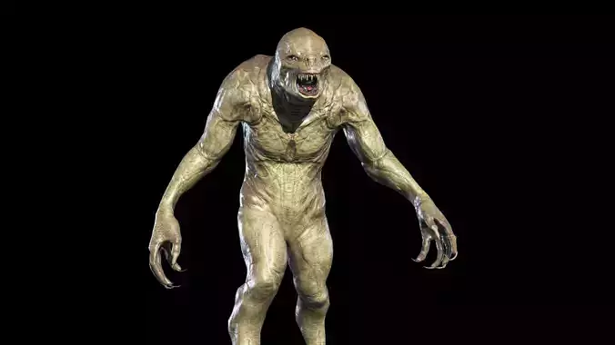 Monster Reptiloid Low-poly 3D model