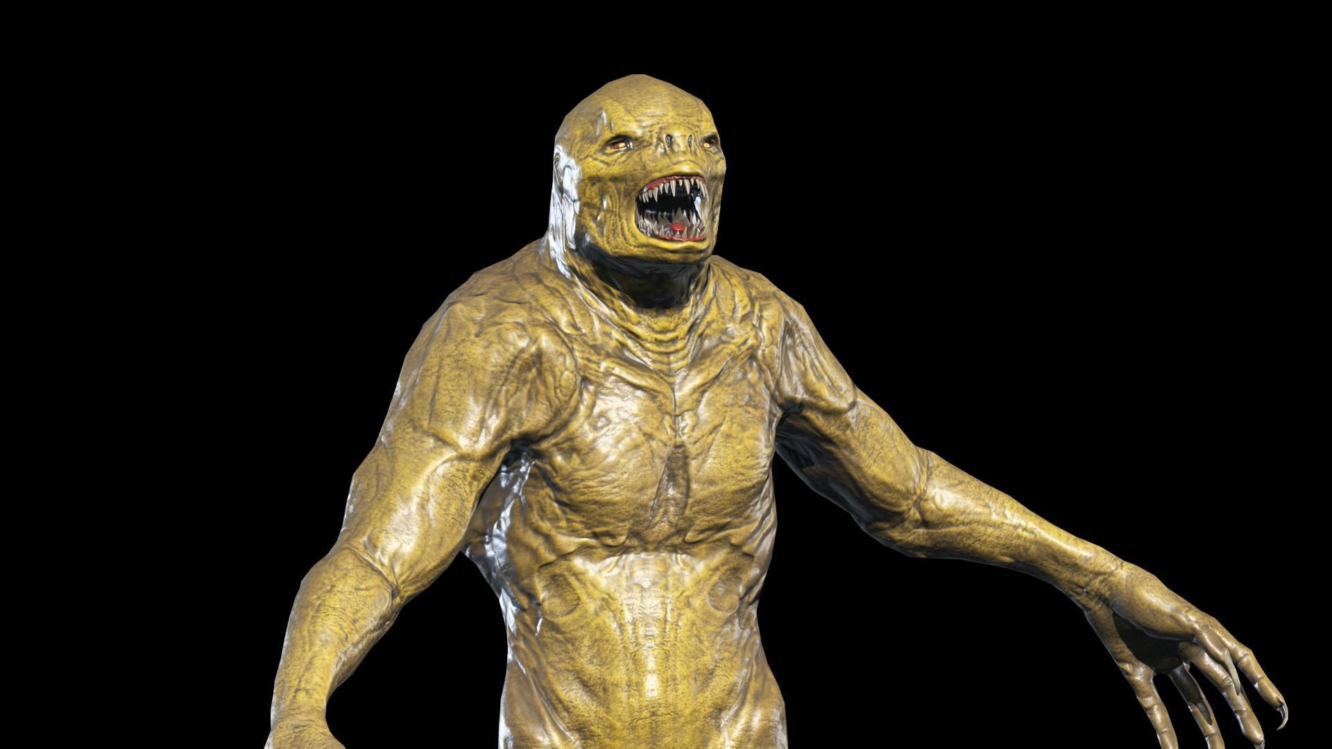 Monster Reptiloid Low-poly 3D model_12