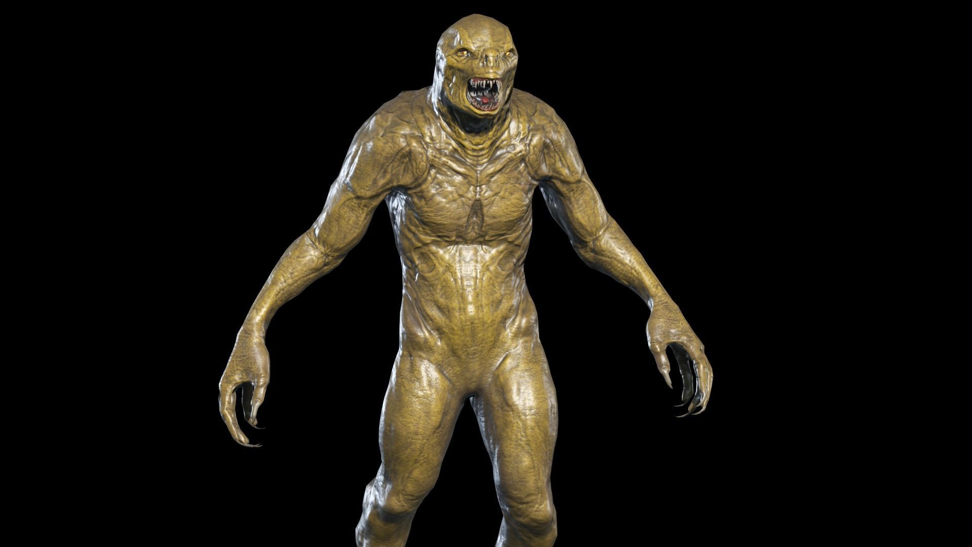 Monster Reptiloid Low-poly 3D model_21