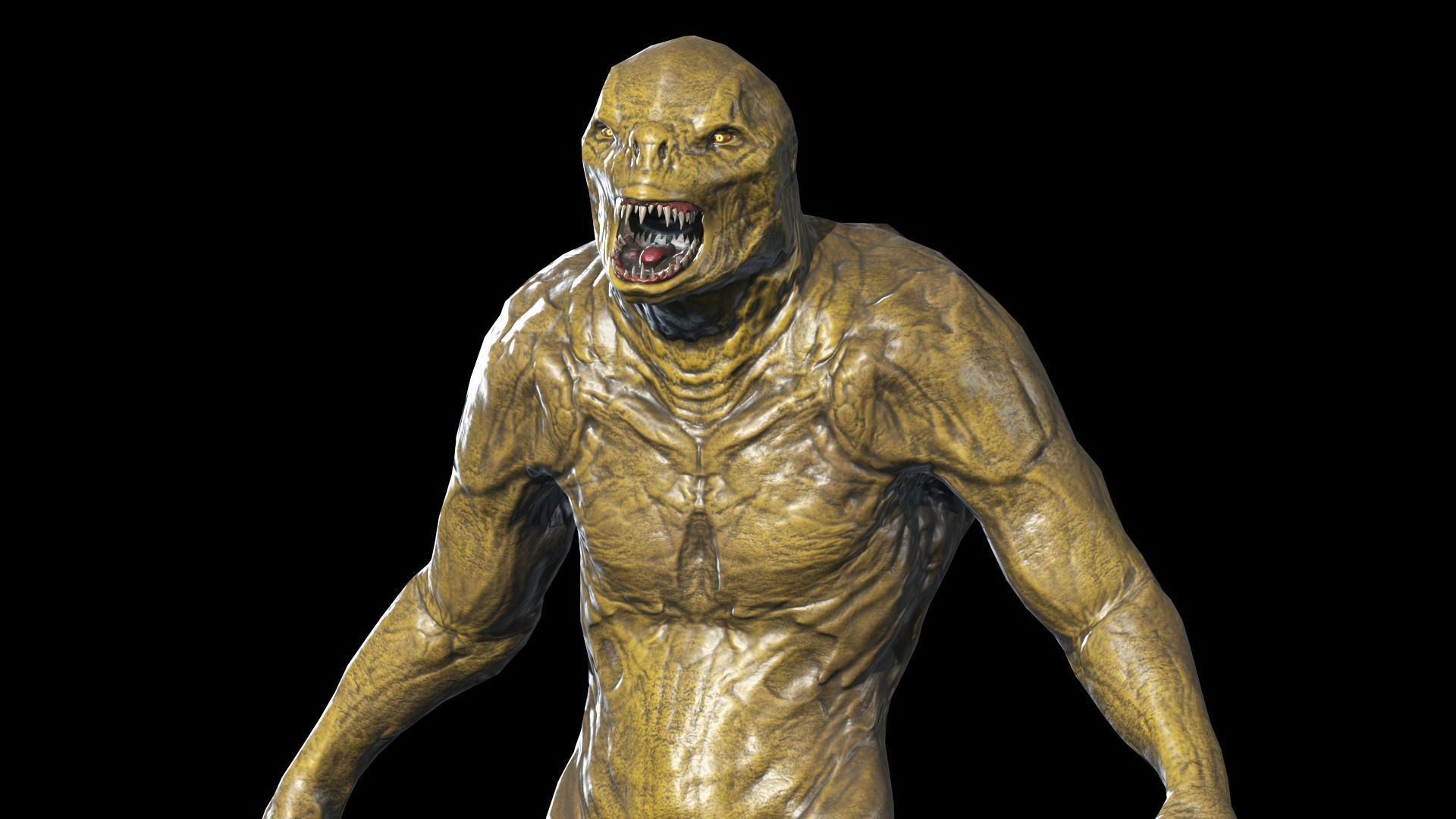 Monster Reptiloid Low-poly 3D model_13