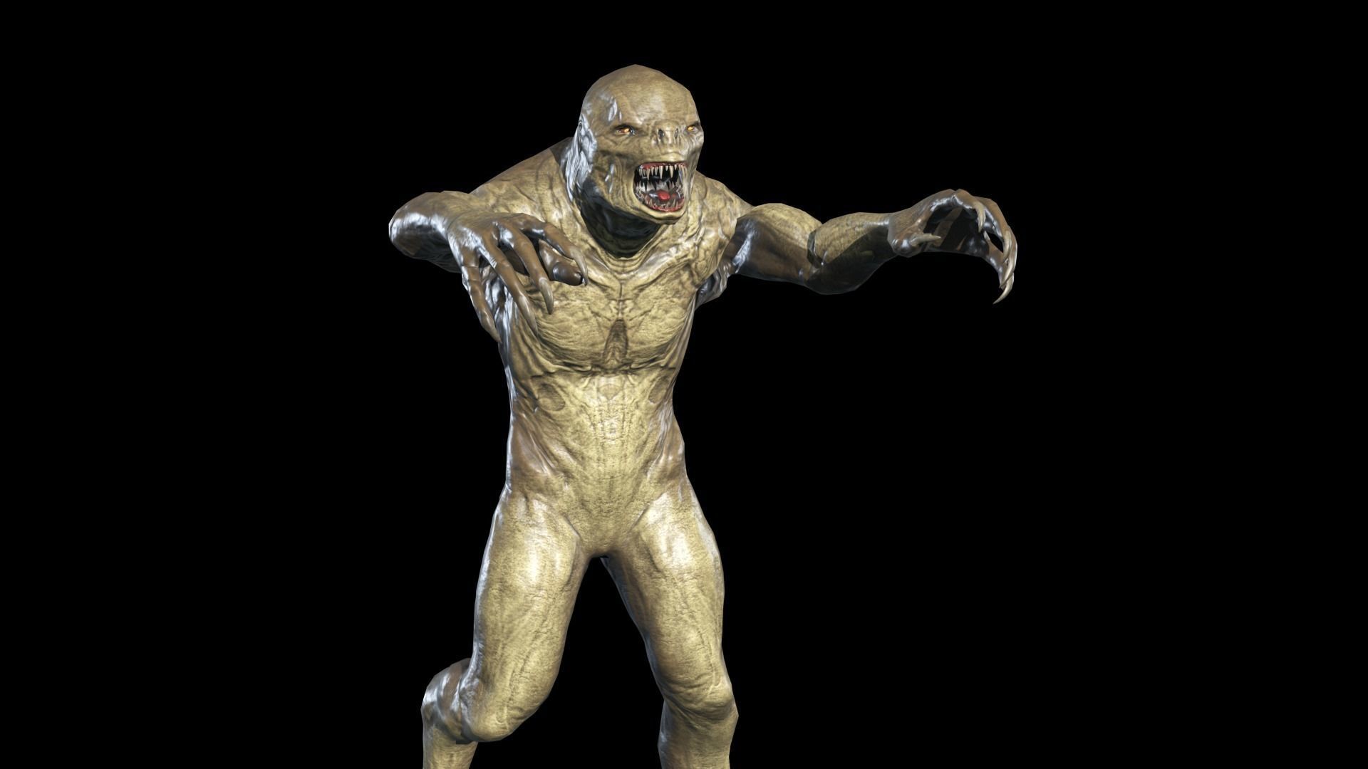 Monster Reptiloid Low-poly 3D model_11