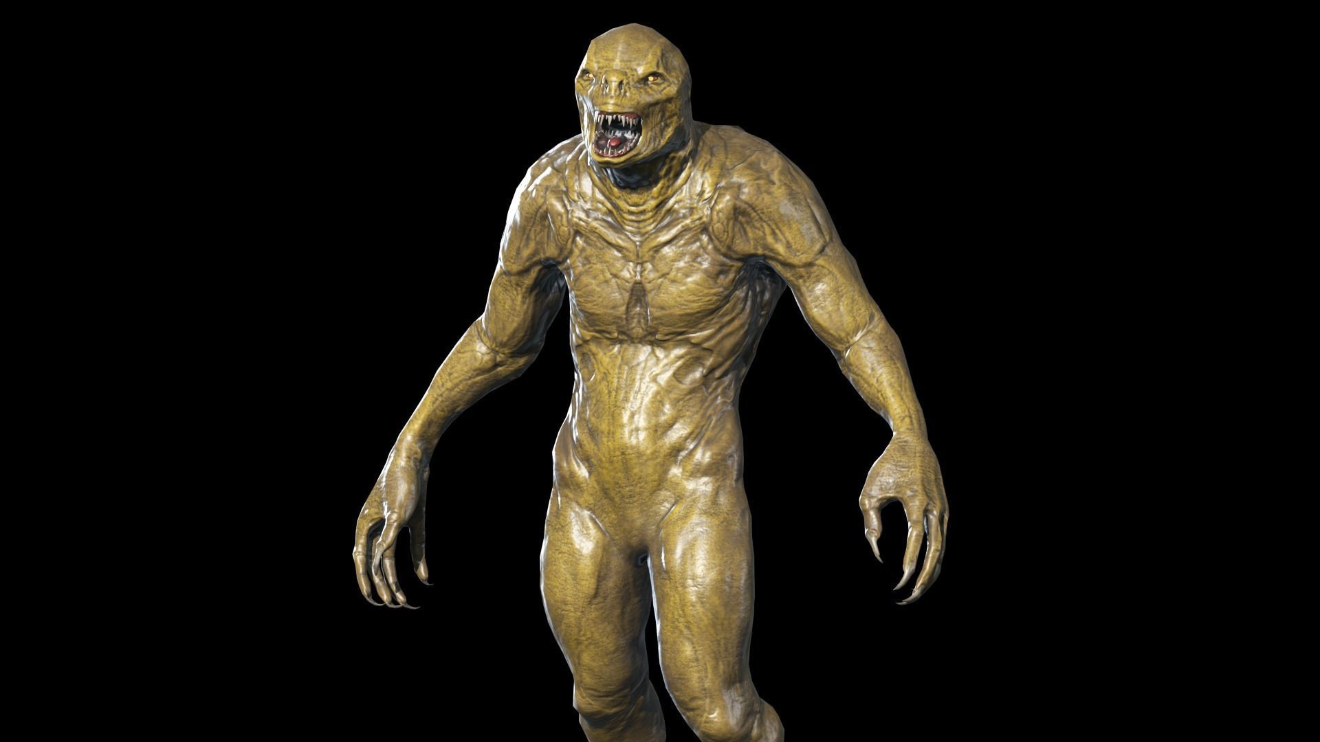 Monster Reptiloid Low-poly 3D model_10