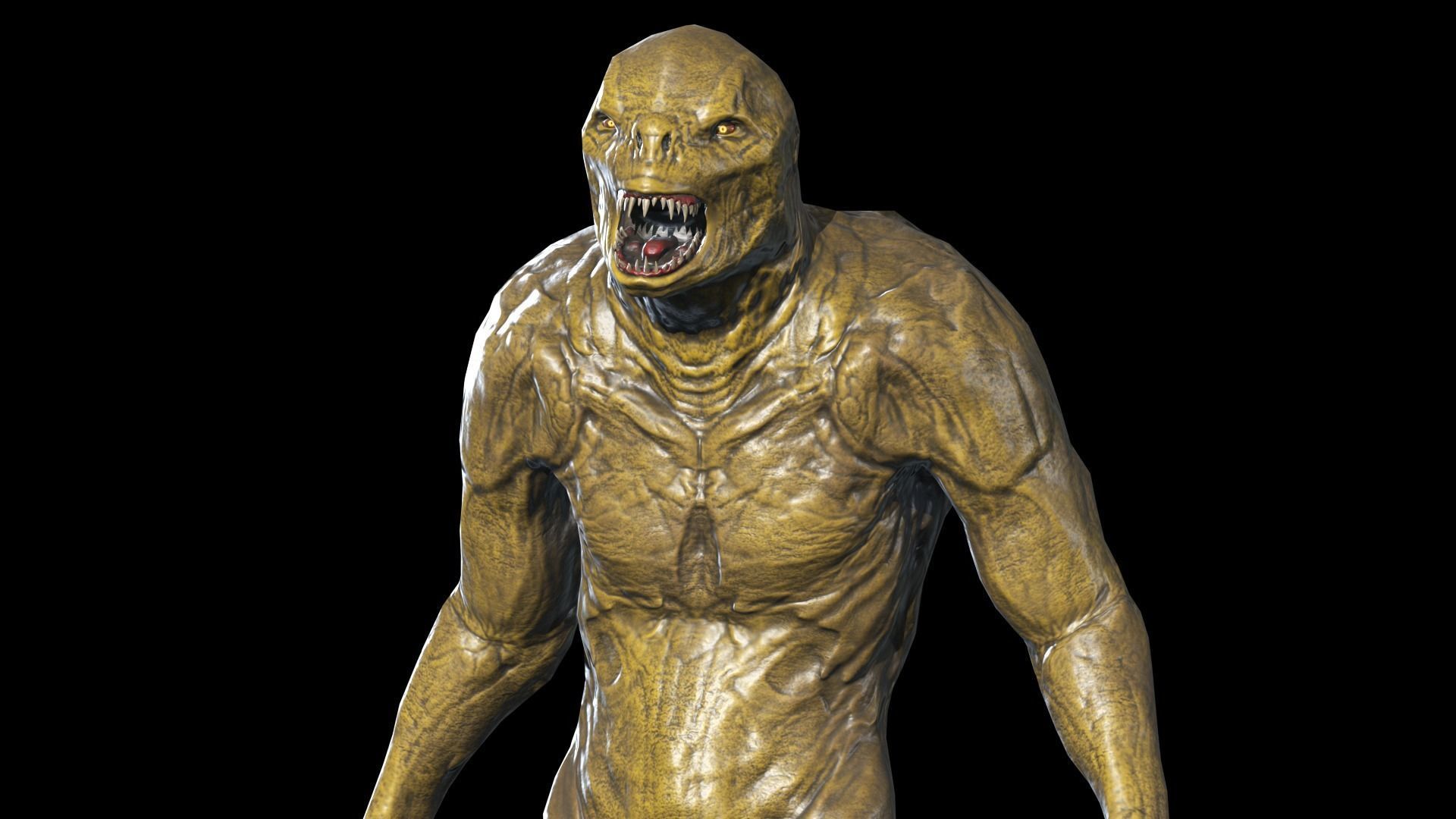 Monster Reptiloid Low-poly 3D model_14