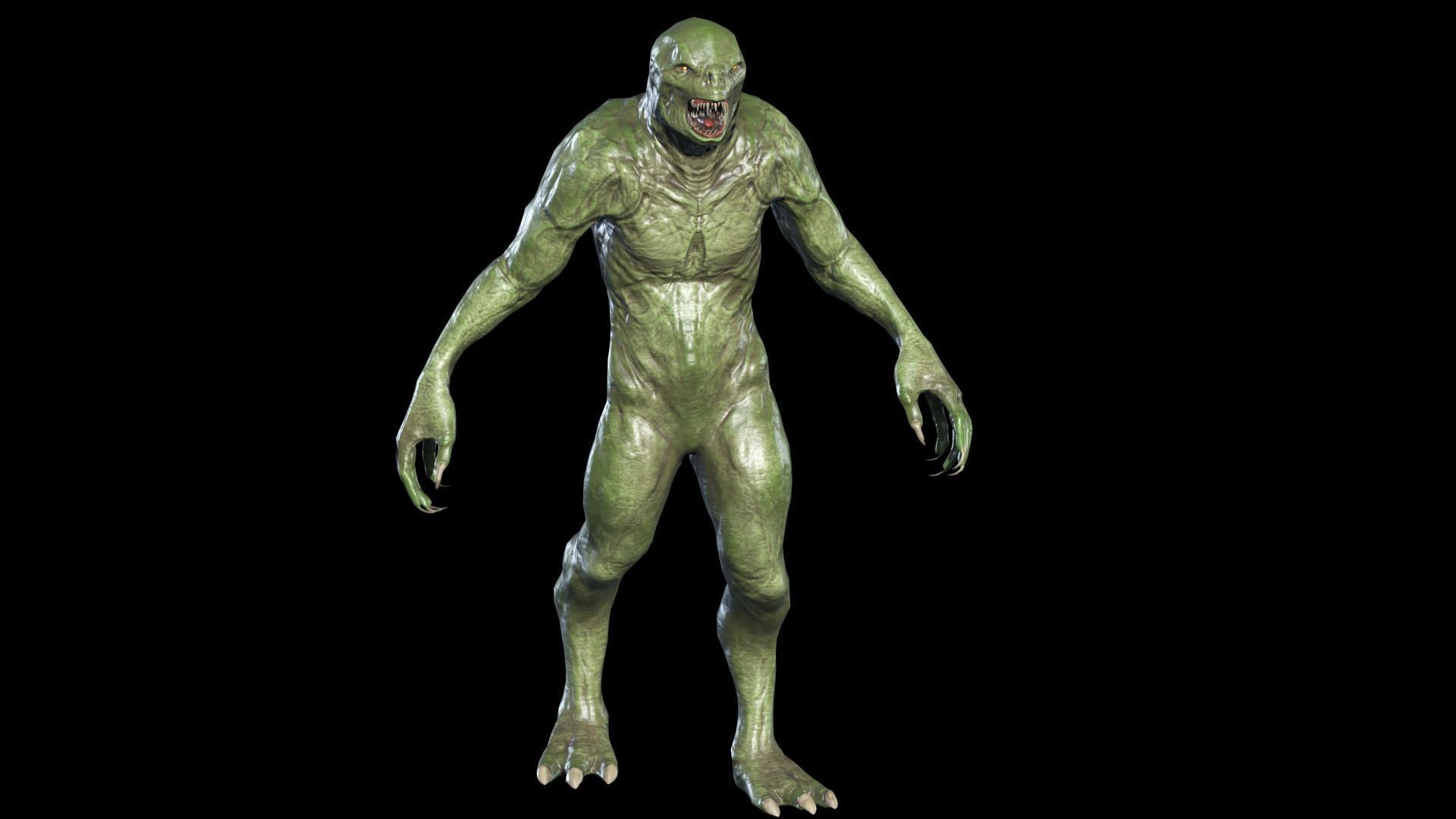 Monster Reptiloid Low-poly 3D model_4